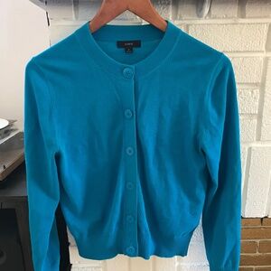 JCrew blue crepe cardigan